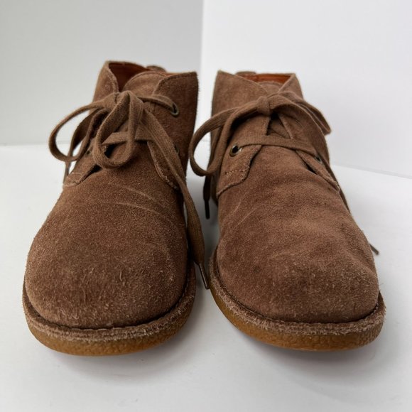 LUCKY Brand Brown Soft Suede Emillia Lace Up Chukka Ankle Bootie - Picture 3 of 16